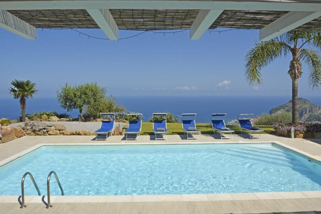 pool with sun loungers