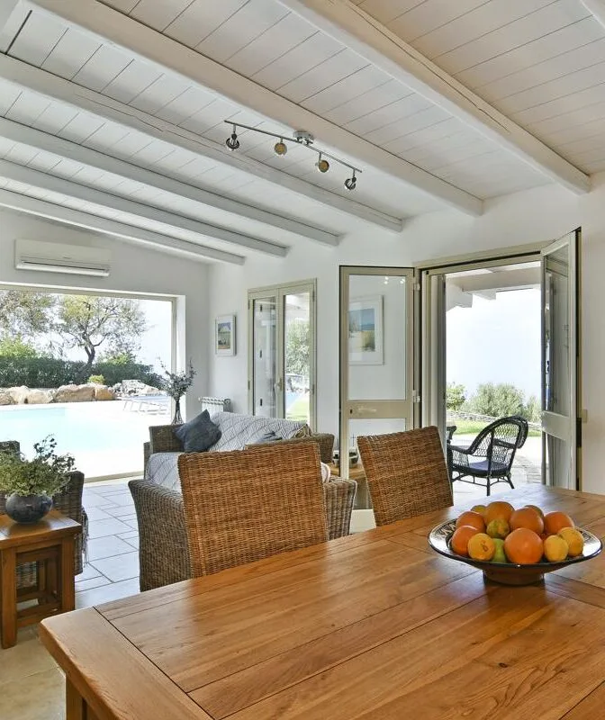 Inside luxury Cefalu villa swimming pool