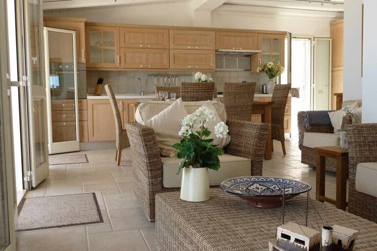 Villa Splendida modern interior living space with sea view windows