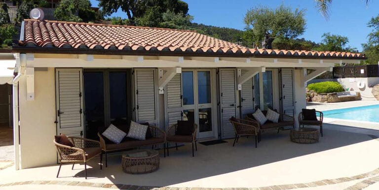 Villa Splendida exterior front view with modern architecture and terraced landscape