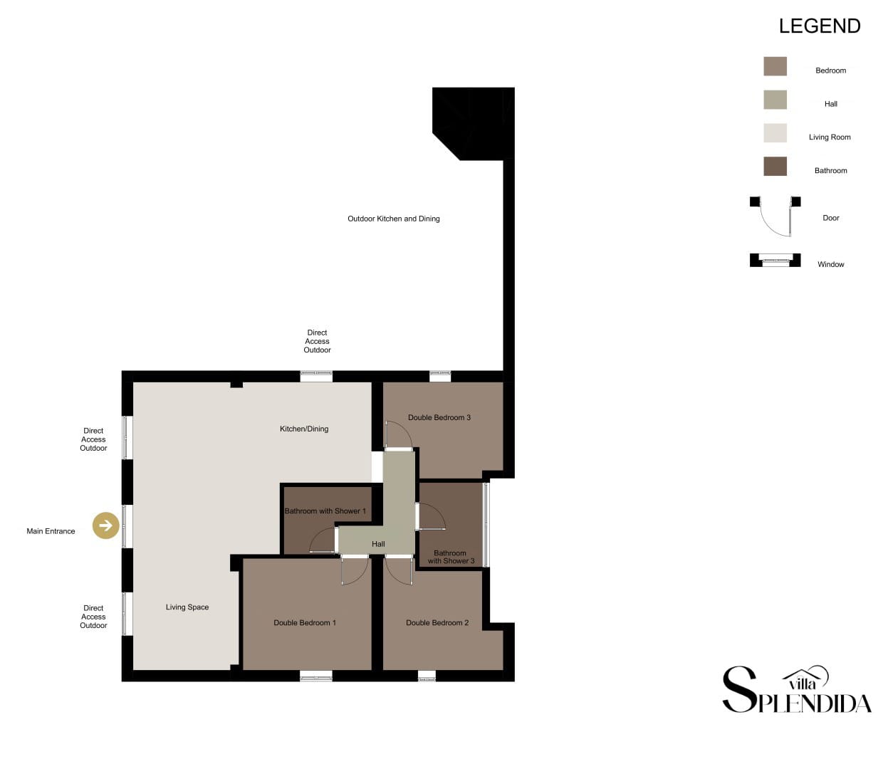 Villa Splendida floor plan layout showing room configuration and spaces