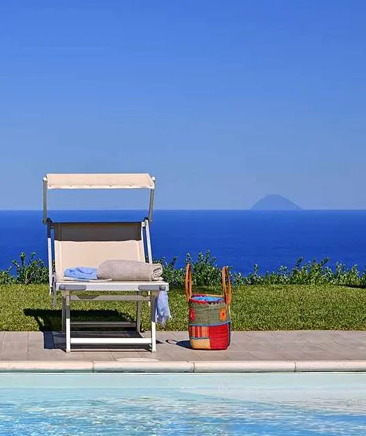 Cefalu Mediterranean siew view from luxury villa swimming pool